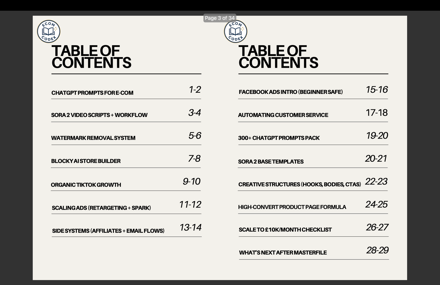 Ecom Codex: MASTERFILE